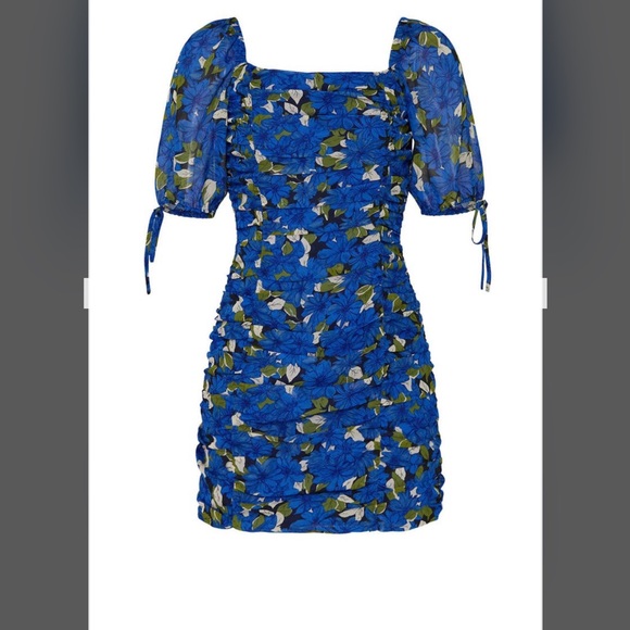 Moon River Floral Ruched Minidress - Picture 2 of 4